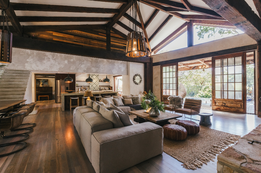 BlueGreen Sanctuary interior with cathedral ceilings and open-plan living
